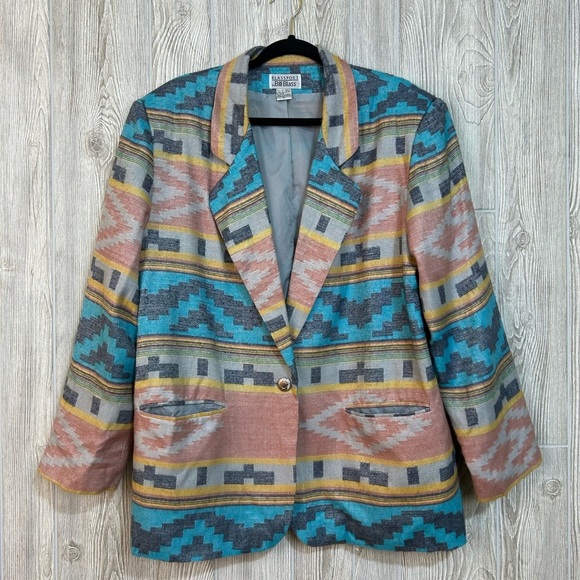 bill blass Jackets & Blazers - Vintage Southwestern Patterned Blassport Bill Blass Blazer Jacket Size XL